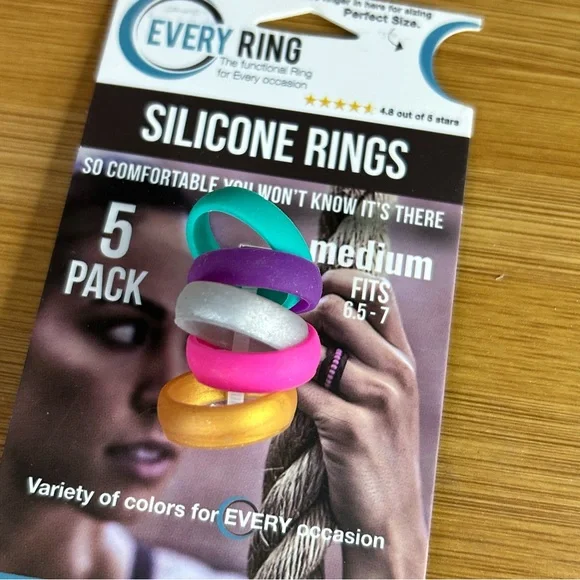 Colorful Stackable Rings Set - Picture 3 of 5